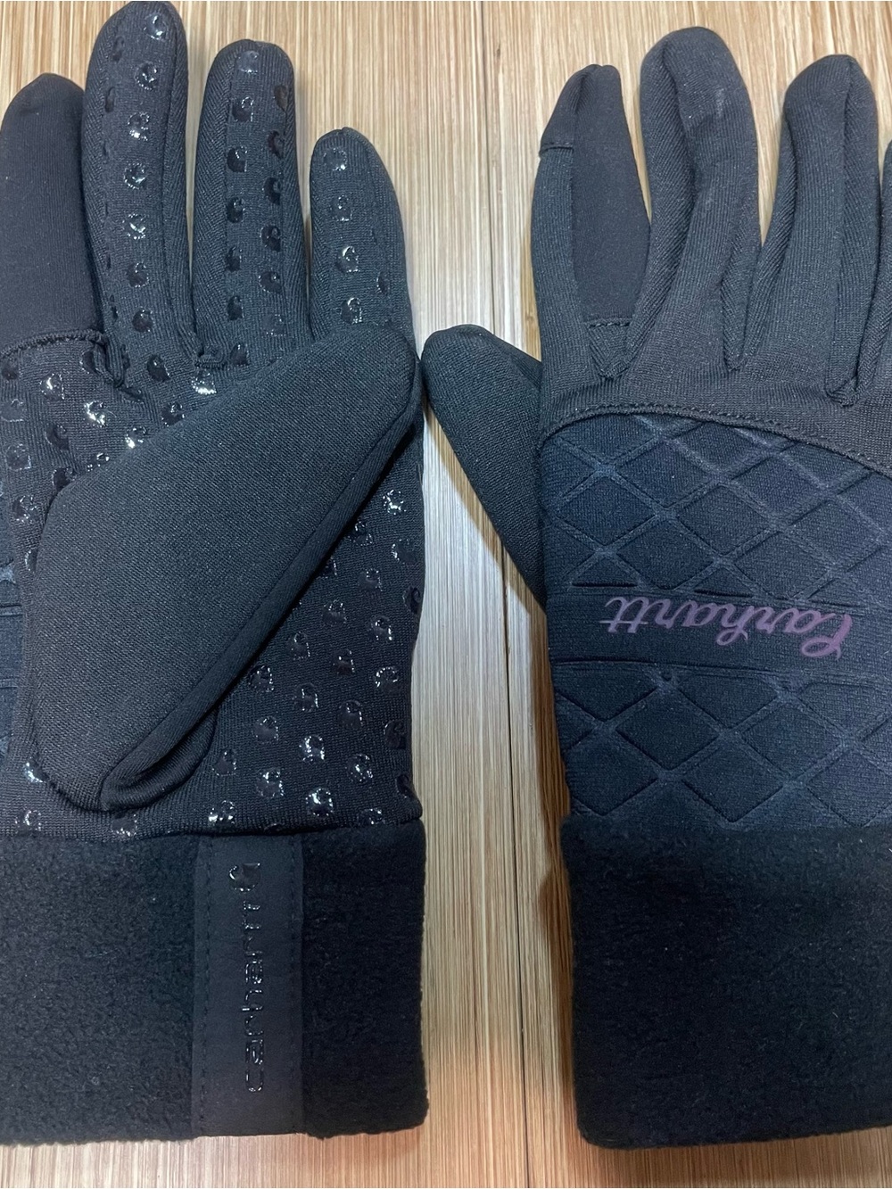 Carhartt WA679S Iris Fleece Touchscreen Gloves Womens L Black Quilted Back